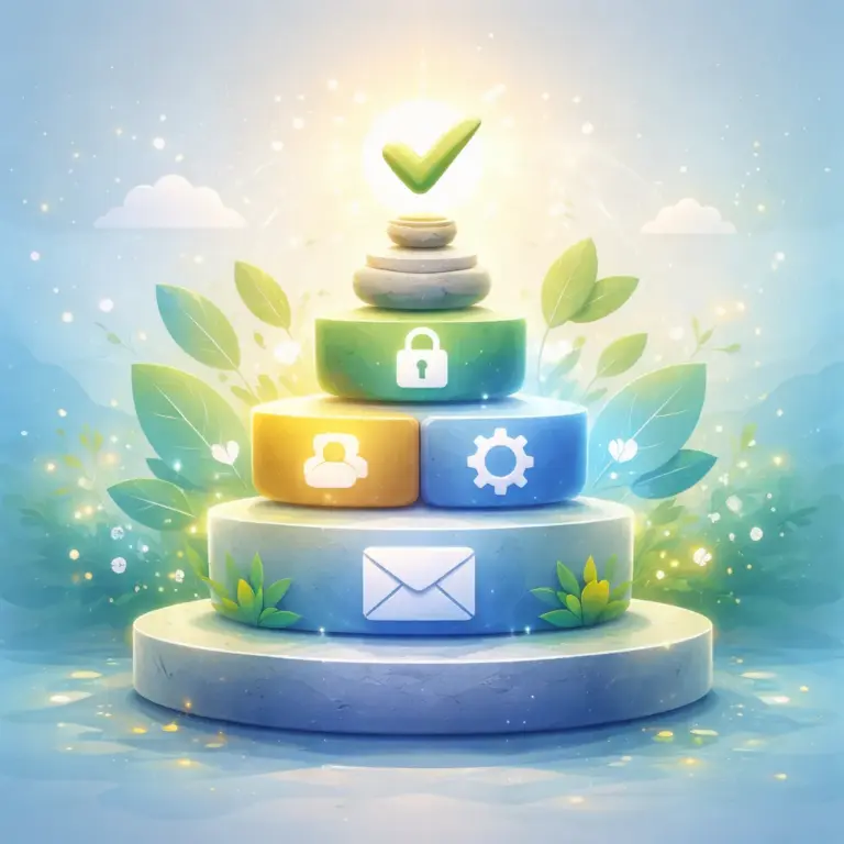 Illustration abstraite représentant de bonnes pratiques numériques et un environnement numérique équilibré basé sur les bonnes pratiques numériques