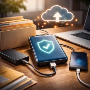 Illustration montrant comment bien sauvegarder ses données de manière simple et fiable