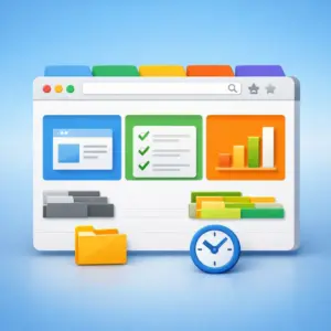 Illustration représentant comment organiser ses onglets dans un navigateur pour gagner en clarté