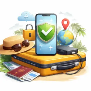 Illustration montrant comment protéger son smartphone avant un voyage