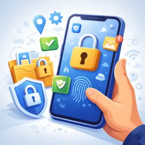 Illustration montrant les réglages essentiels pour protéger son smartphone et ses données personnelles