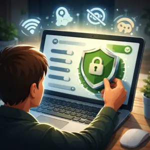 Illustration représentant des réglages permettant de surfer sans être suivi