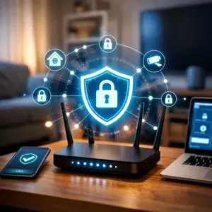 Illustration expliquant comment sécuriser son réseau domestique à la maison