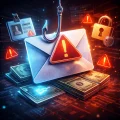 Illustration conceptuelle montrant un email frauduleux identifié parmi des messages
